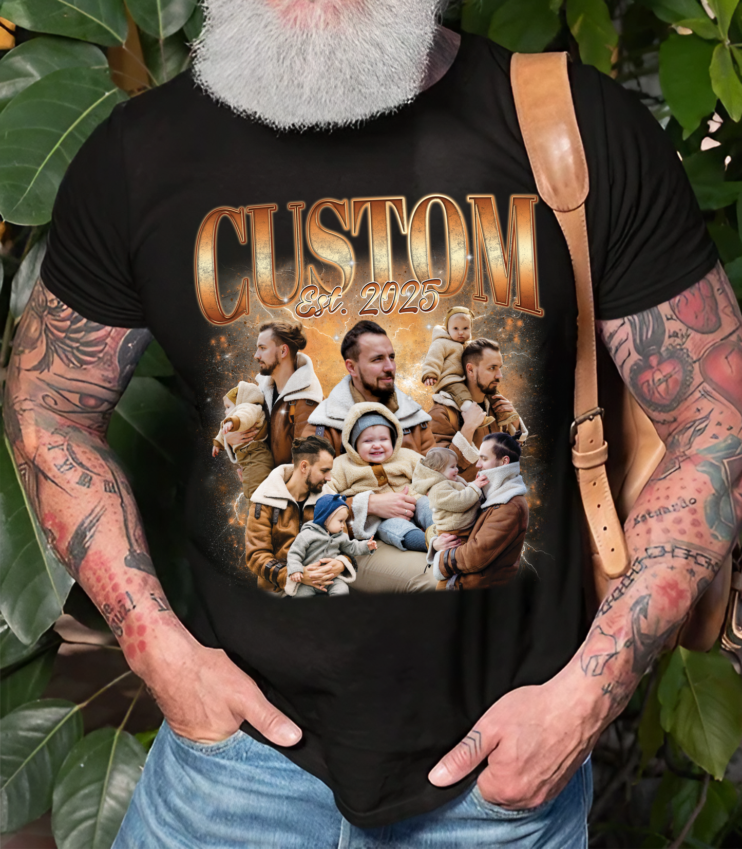 First Father’s Day Gift – Custom Dad Shirt with Baby Photos - Personalized First Dad Tee