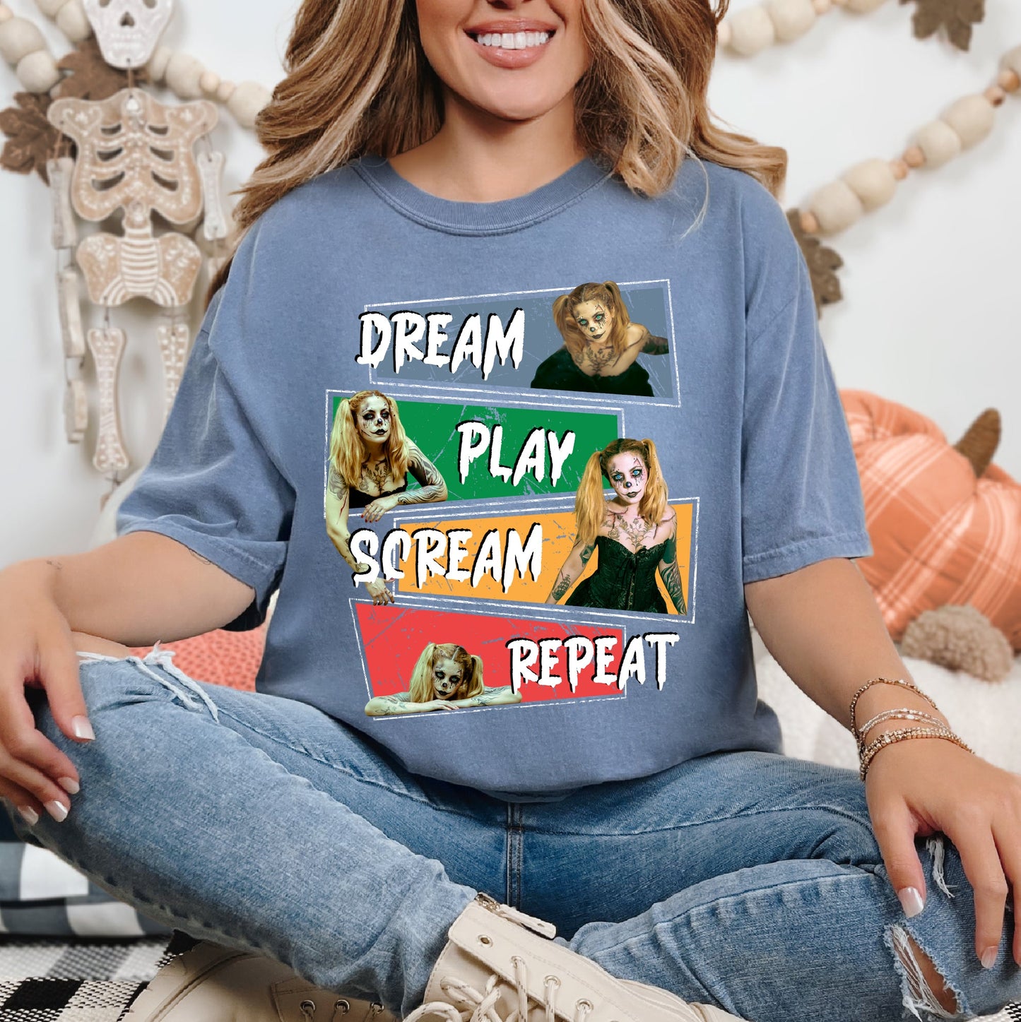 Customizable Halloween Shirt – Creepy Doll Comfort Colors Tee