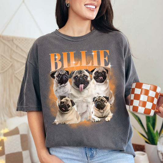 Custom Dog Photo Shirt – Dog Face Graphic Tee with Name