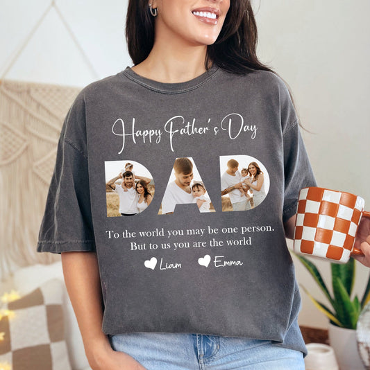 Father’s Day Gift for Dad – Custom Photo Name Shirt For Him