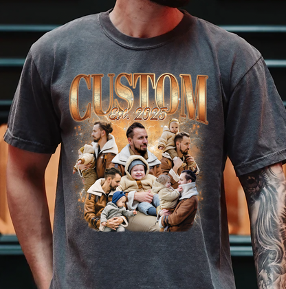 Custom Dad and Daughter Shirt – Vintage Photo Collage Family Tee