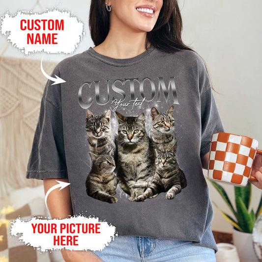 Custom Cat Photo On Shirt – Personalized Pet Photo Tee