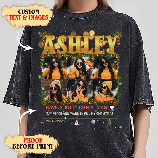 Personalized Holiday Memories Tee - Custom Christmas Photo T-Shirts Gift