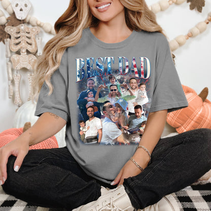 Custom Best Dad Shirt with Photos – Patriotic 4th of July Tee
