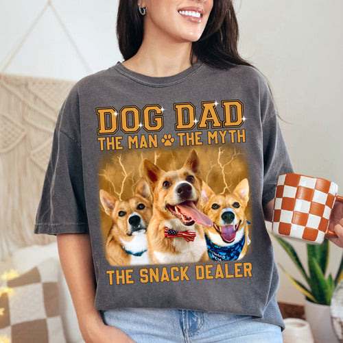 Dog Dad The Man The Myth Shirt – Custom Pet Photo Gift