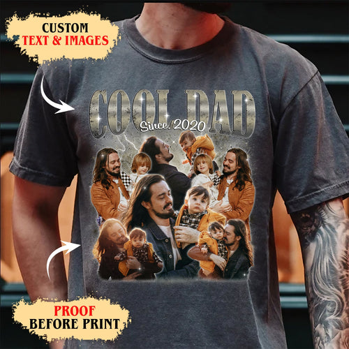 Custom Dad Shirt – Cool Dad Photo Collage Tee