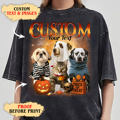 Customizable Halloween Shirt – Pets in Costume Graphic Tee