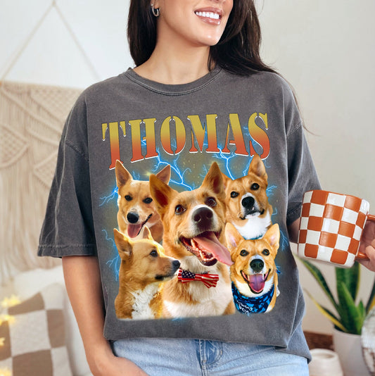 Custom Dog Face Shirt – Bootleg Pet Photo Collage Tee